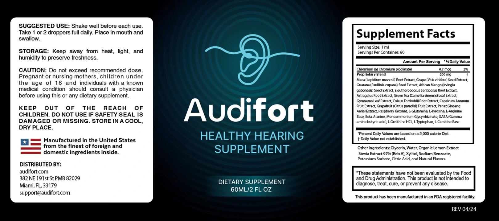 Audifort Product Label